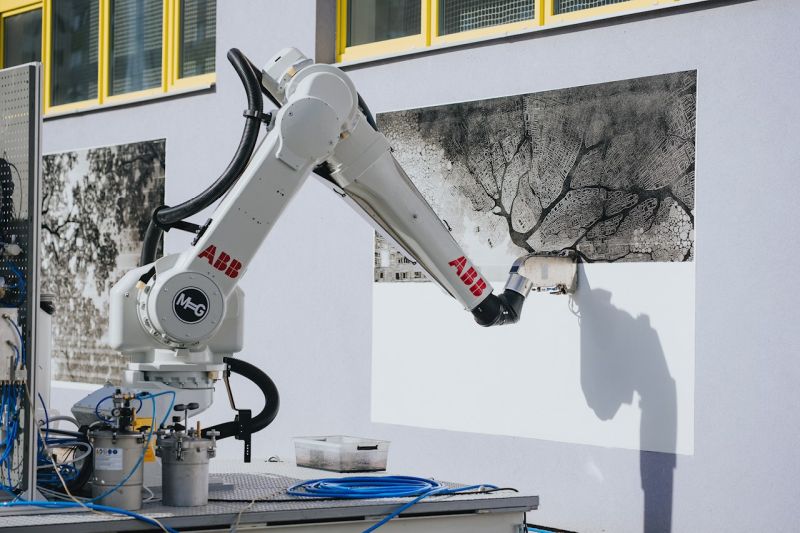 ABB crea il primo murale robotico con intelligenza artificiale e tecnologia PixelPaint