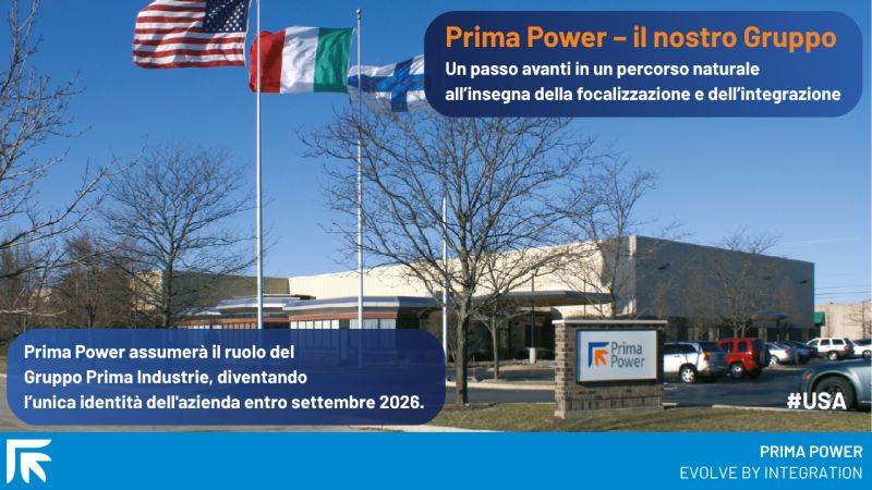 Prima Power assume il ruolo centrale del Gruppo Prima Industrie