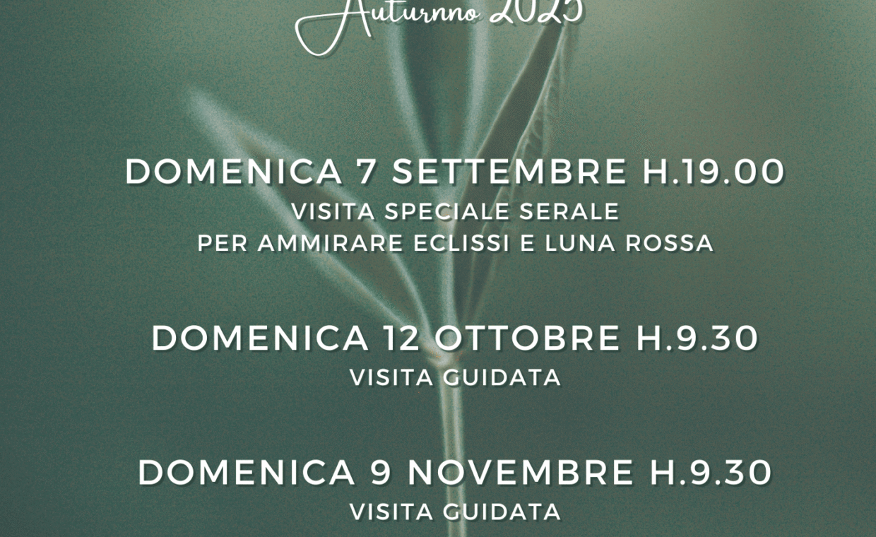 Calendario aperture OASI autunno 2025