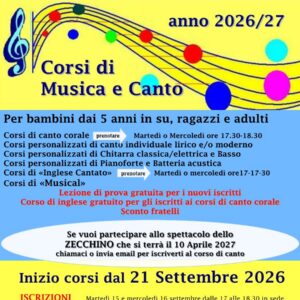 locandina iscrizioni voci bianche 2026