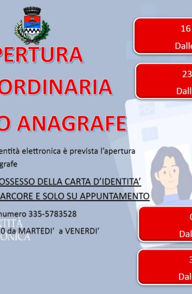 apertura straordinaria ufficio anagrafe cie