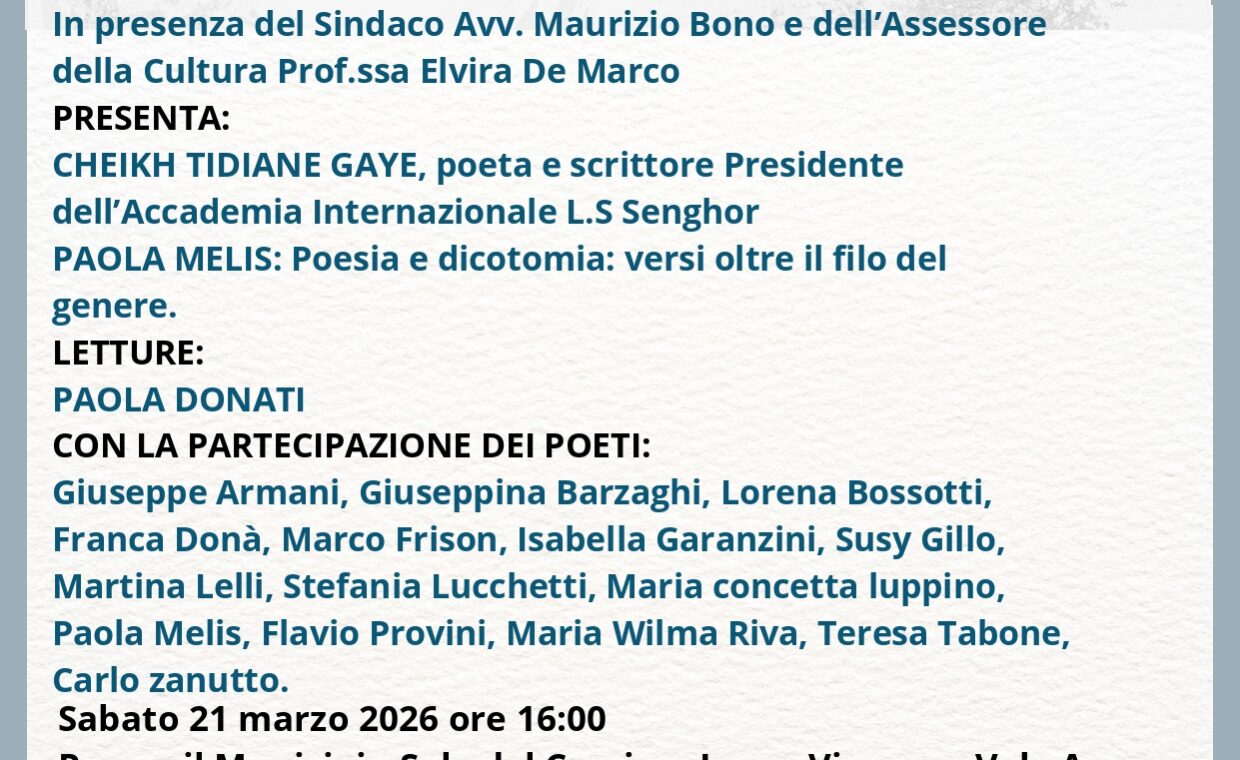Giornata Mondiale della Poesia xii edizione