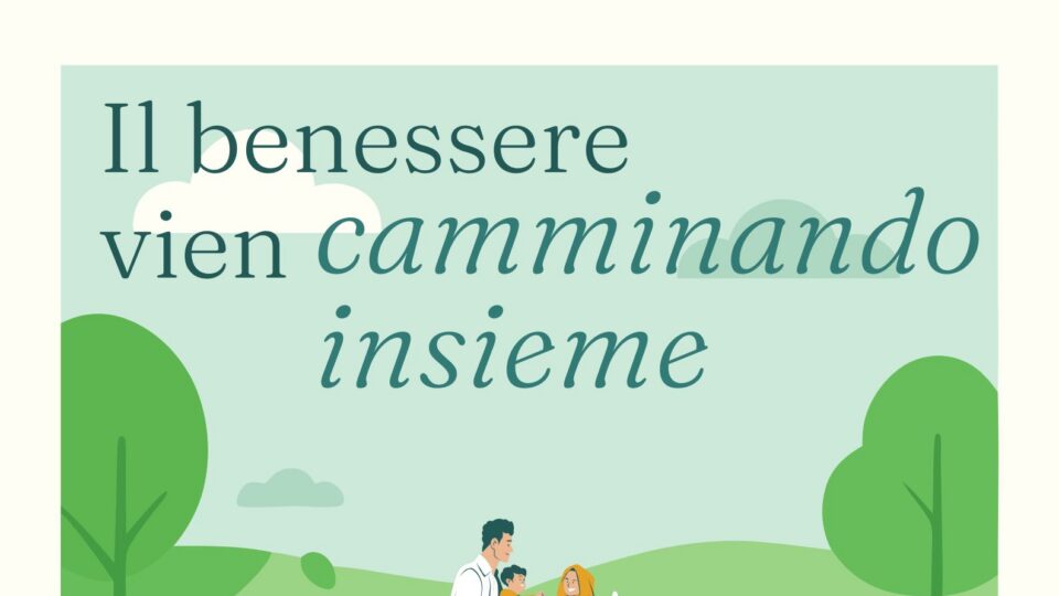 Locandina diabete benessere vien camminando insieme