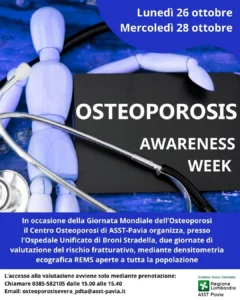 Locandina evento osteoporosi Ospedale Broni Stradella