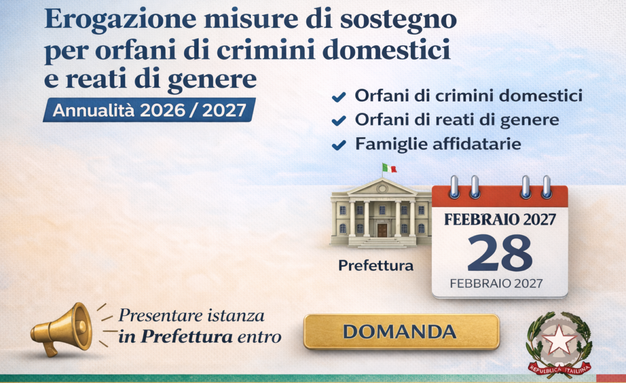 Misure di sostegno per orfani di crimini