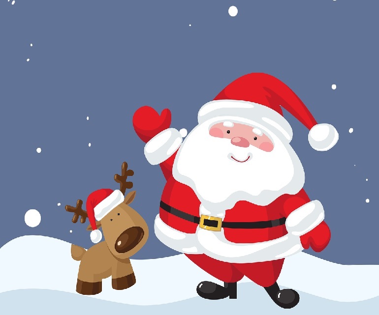 Immagine renna e babbo natale
