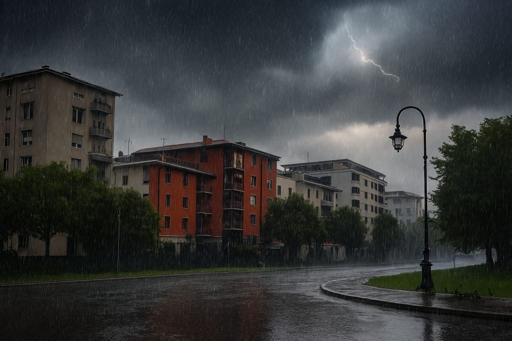 temporale in paese