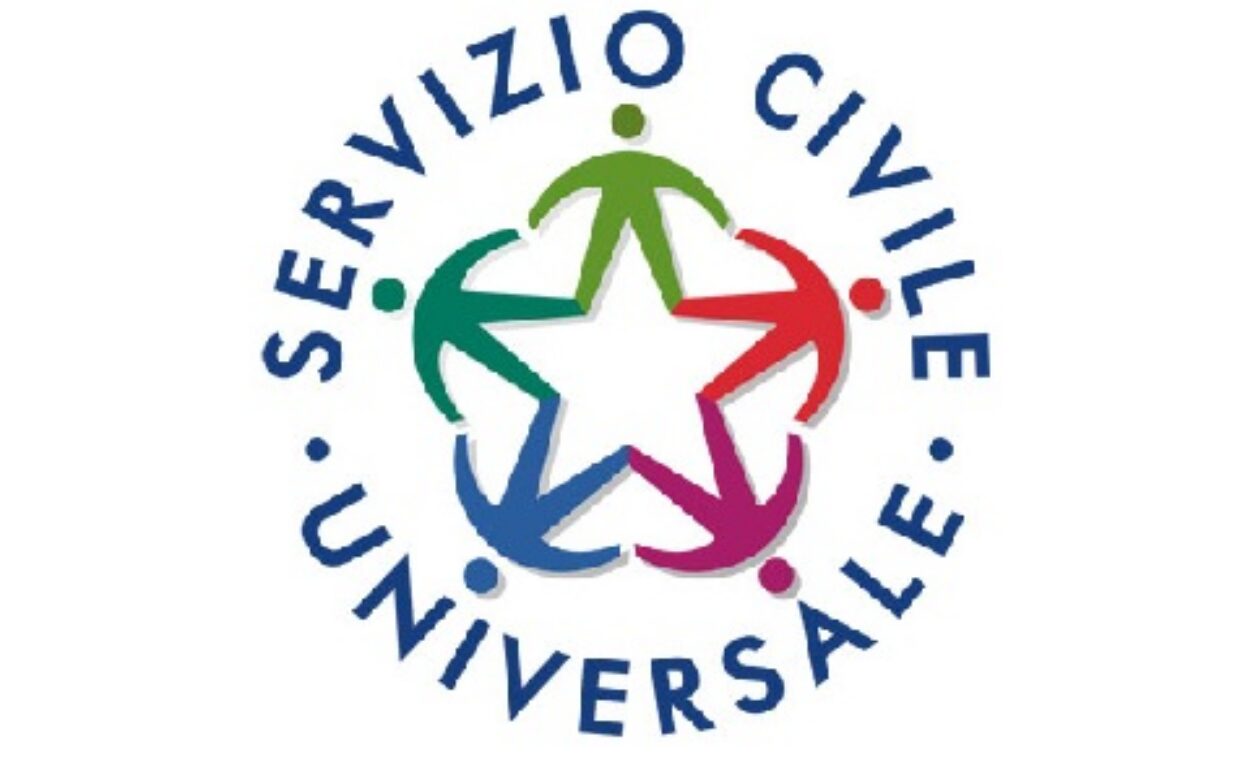 Logo servizio civile universale con cerchio formato da persone stilizzate di vario colore