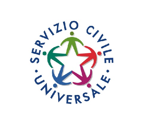 Logo servizio civile universale con cerchio formato da persone stilizzate di vario colore