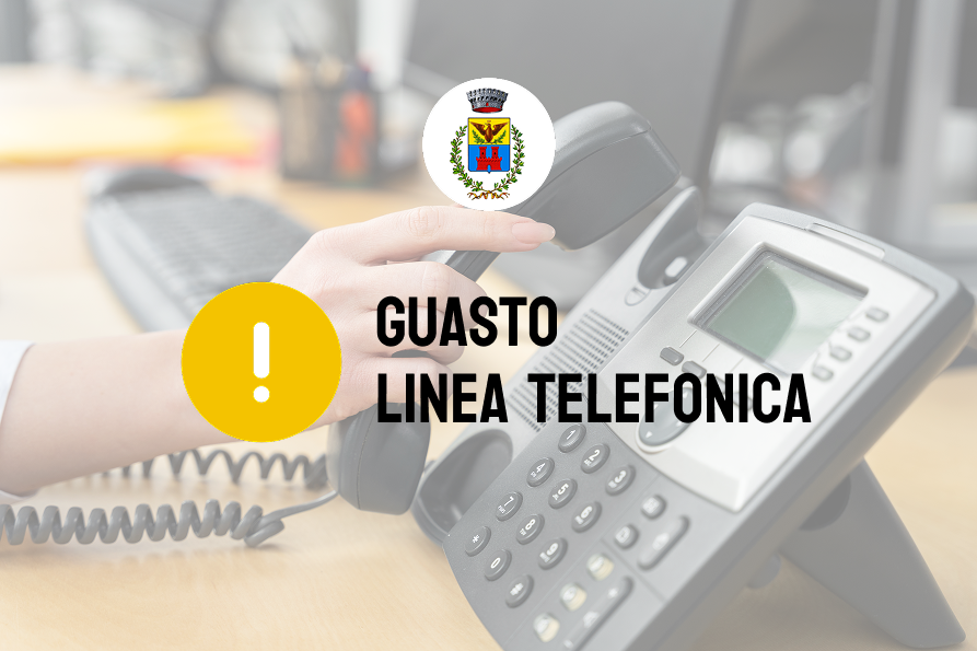 Immagine di un telefono fisso e segnale di avvertenza