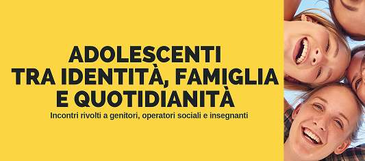 Locandina con il titolo dell'evento e la foto di ragazzi che ridono