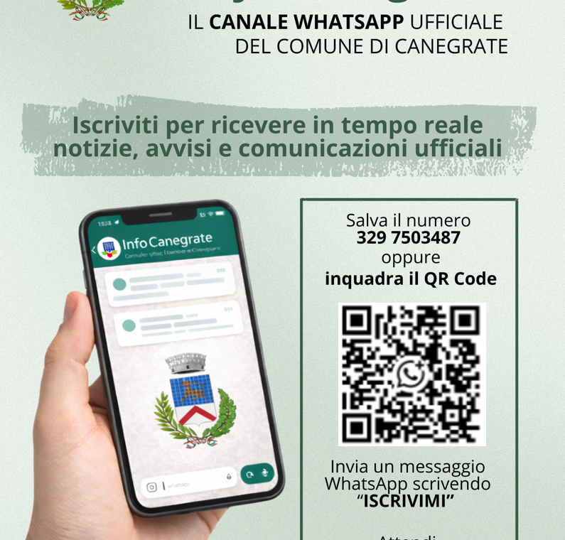 InfoCanegrate - canale WhatsApp