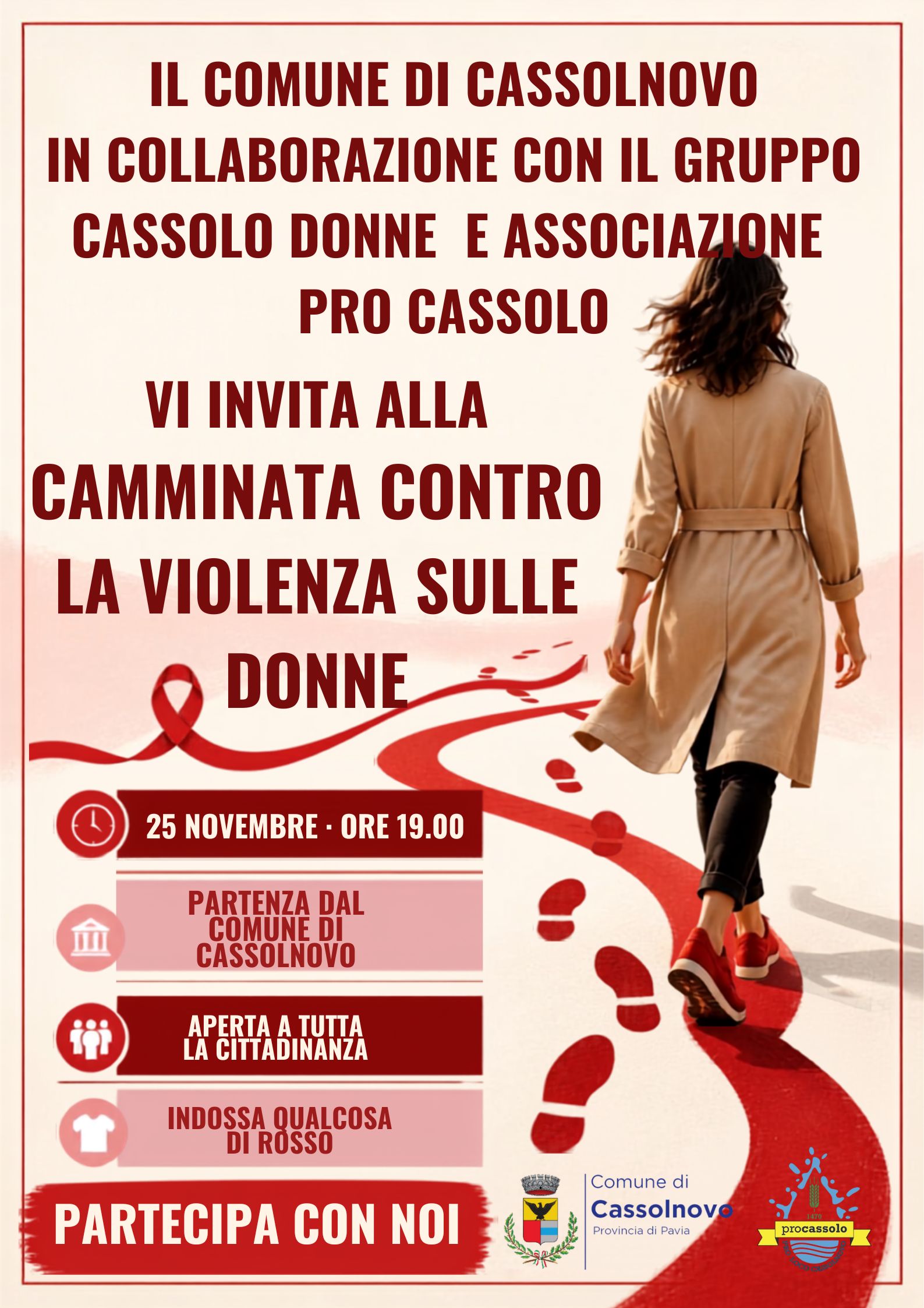 Locandina camminata contro la violenza
