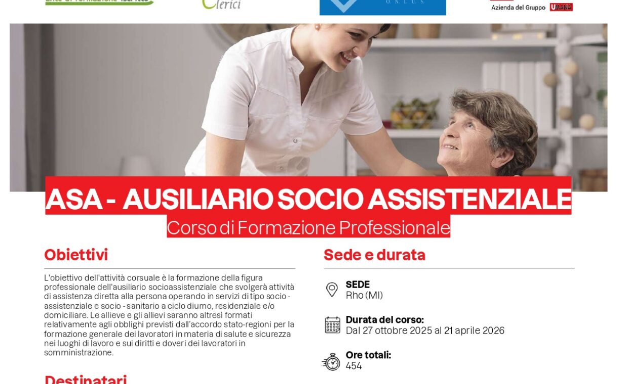 ASA - AUSILIARIO SOCIO ASSISTENZALE ottobre 2025