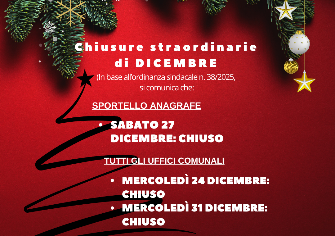 IG Chiusure straordinarie di DICEMBRE