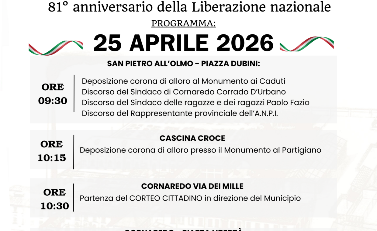 Locandina 25 aprile 2026