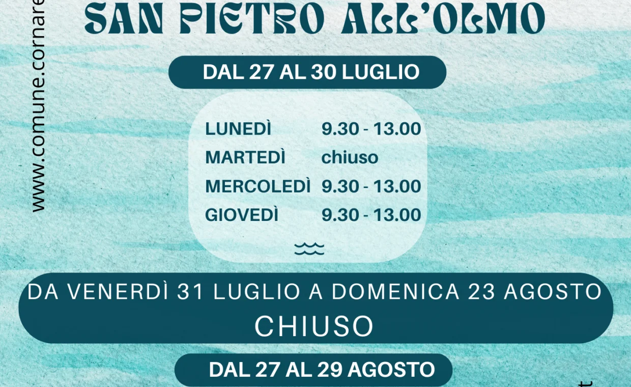 Orario Estivo Biblioteca di S.Pietro