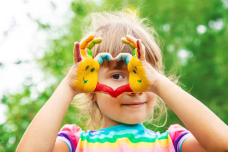 Children,Hands,In,Colors.,Summer,Photo.,Selective,Focus.,Nature