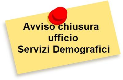 SERVIZI DEMOGRAFICI-chiusura-uffici