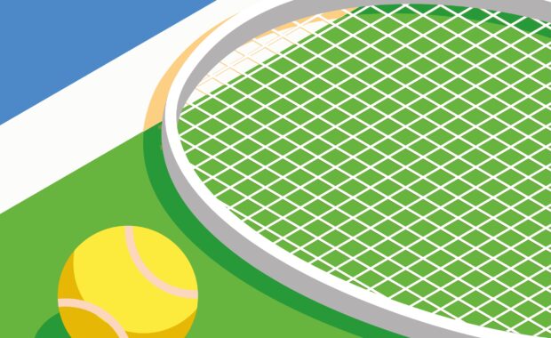 Disegno di una palla e di una racchetta da Tennis