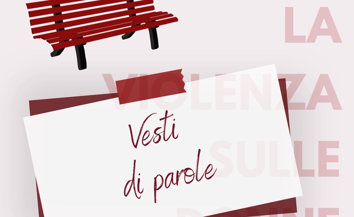Disegno di una panchina rossa e di un bigliettino