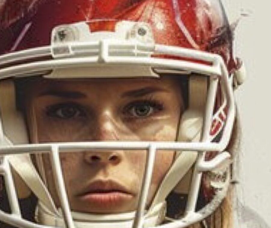 Foto di una giocatrice di Football Americano