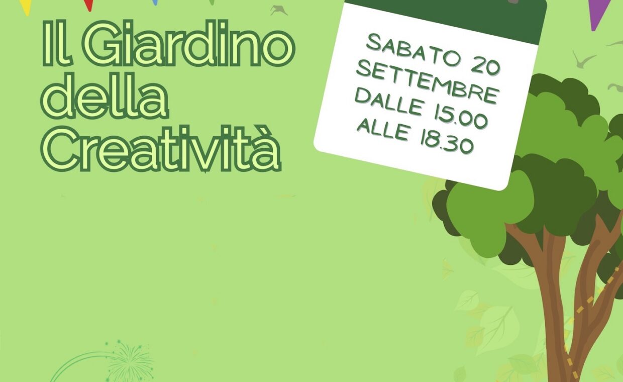 Disegno di un albero, di una maschera e di festoni