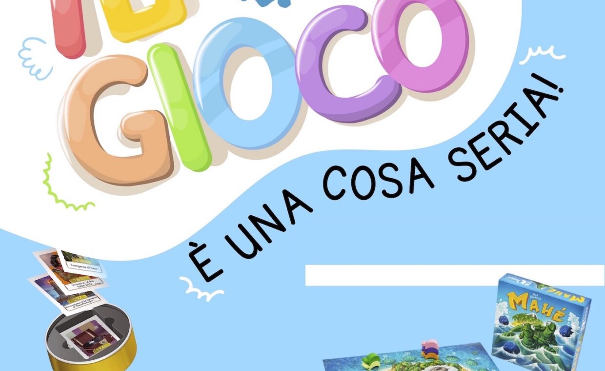 Logo dell'iniziativa, con foto di alcuni giochi