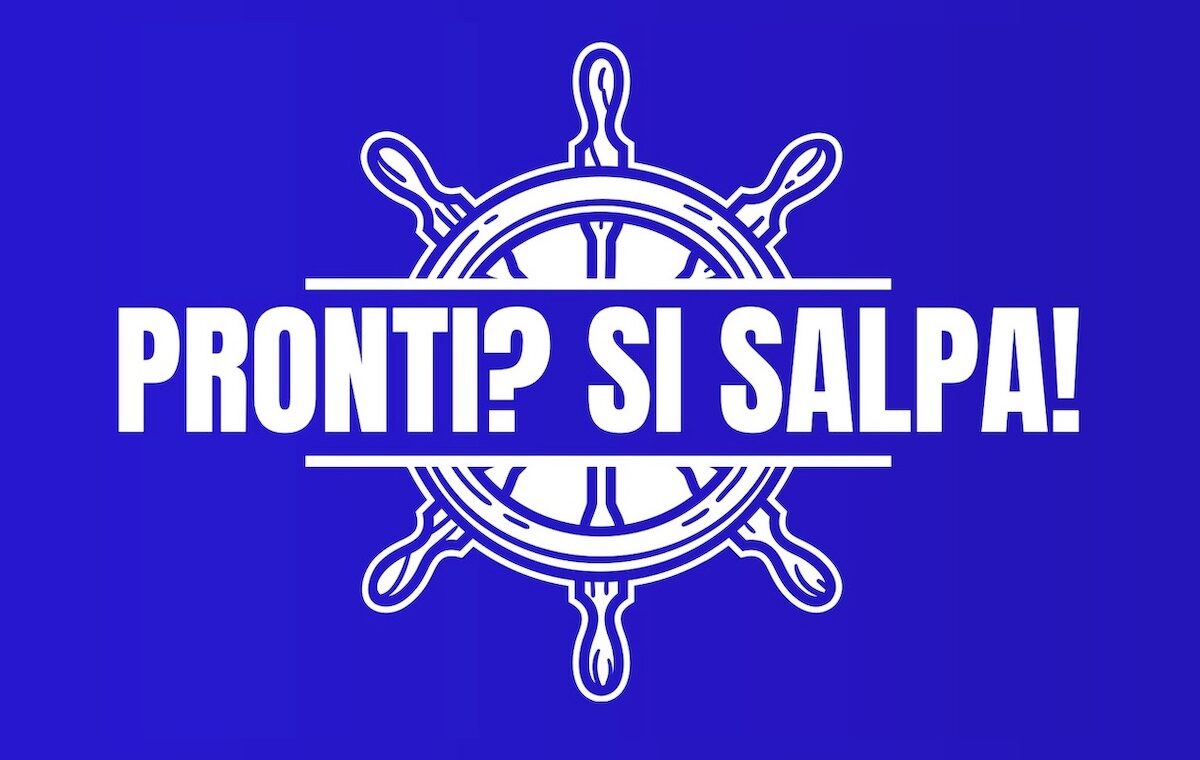 Logo dell'iniziativa con il disegno di un timone