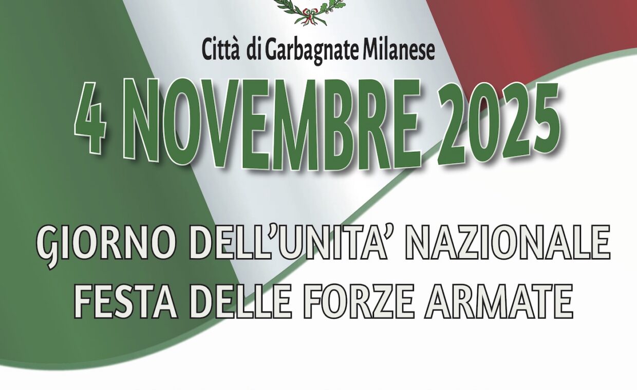 Disegno della bandiera italiana, e stemma del Comune