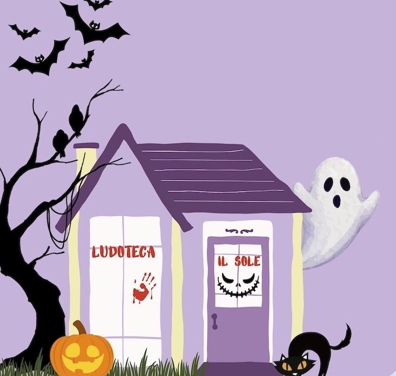 Casetta con decorazioni in stile Halloween