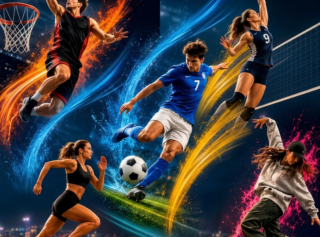 Collage di varie discipline sportive