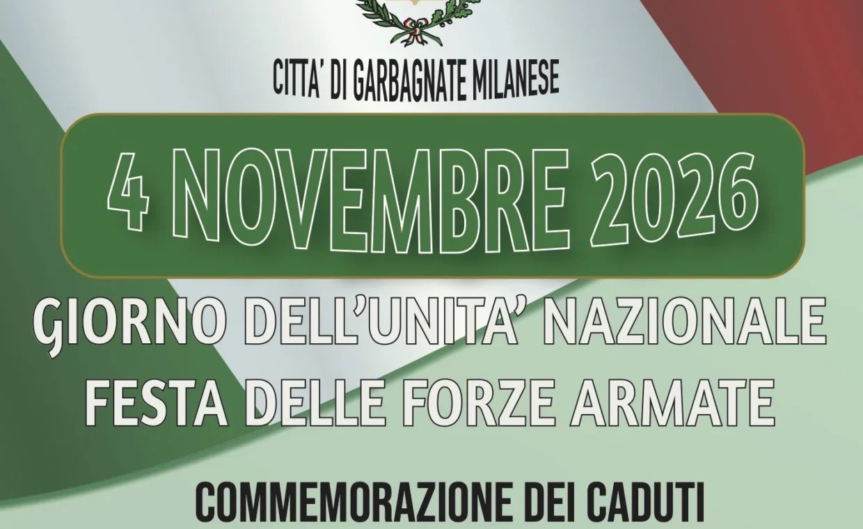 Disegno della bandiera italiana, e stemma del Comune
