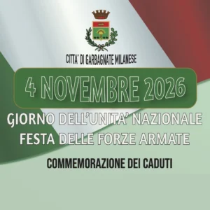 Disegno della bandiera italiana, e stemma del Comune