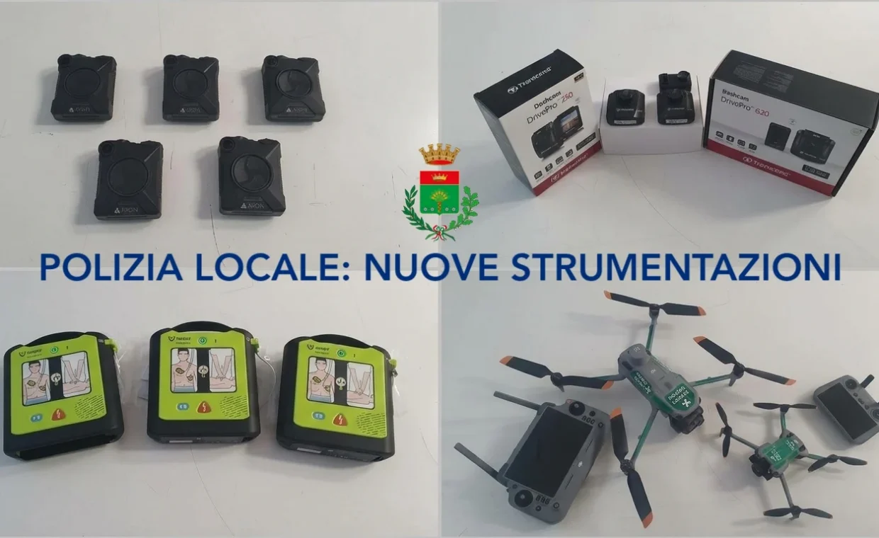 Defibrillatori semiautomatici portatili, bodycam, dashcam, droni