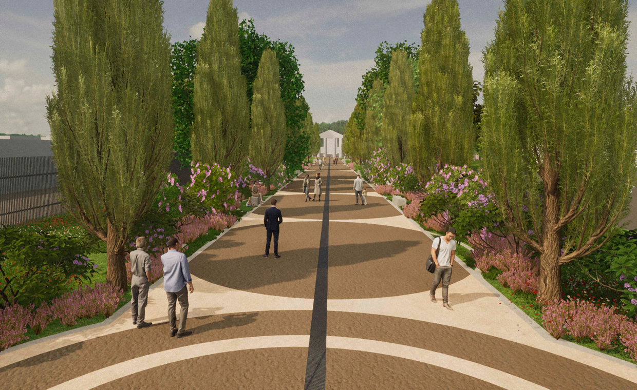 Rendering riqualificazione viale delle Rimembranze visto da via Argentia
