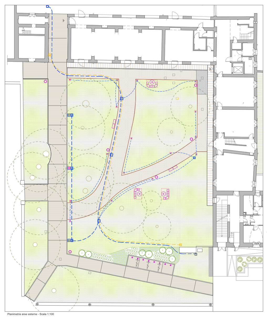 Planimetria riqualificazione giardino Ca' Busca