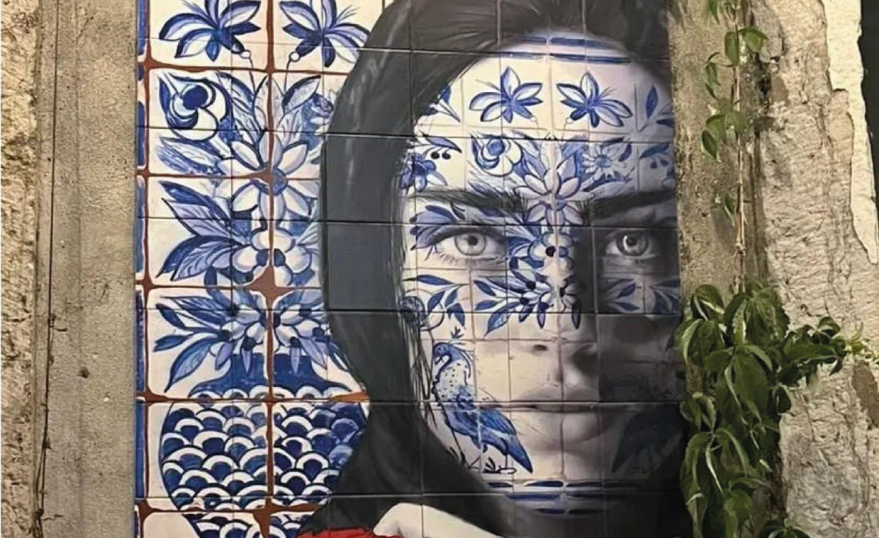 volto donna dipinto su maioliche