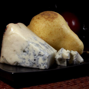 Fetta di formaggio gorgonzola e pera