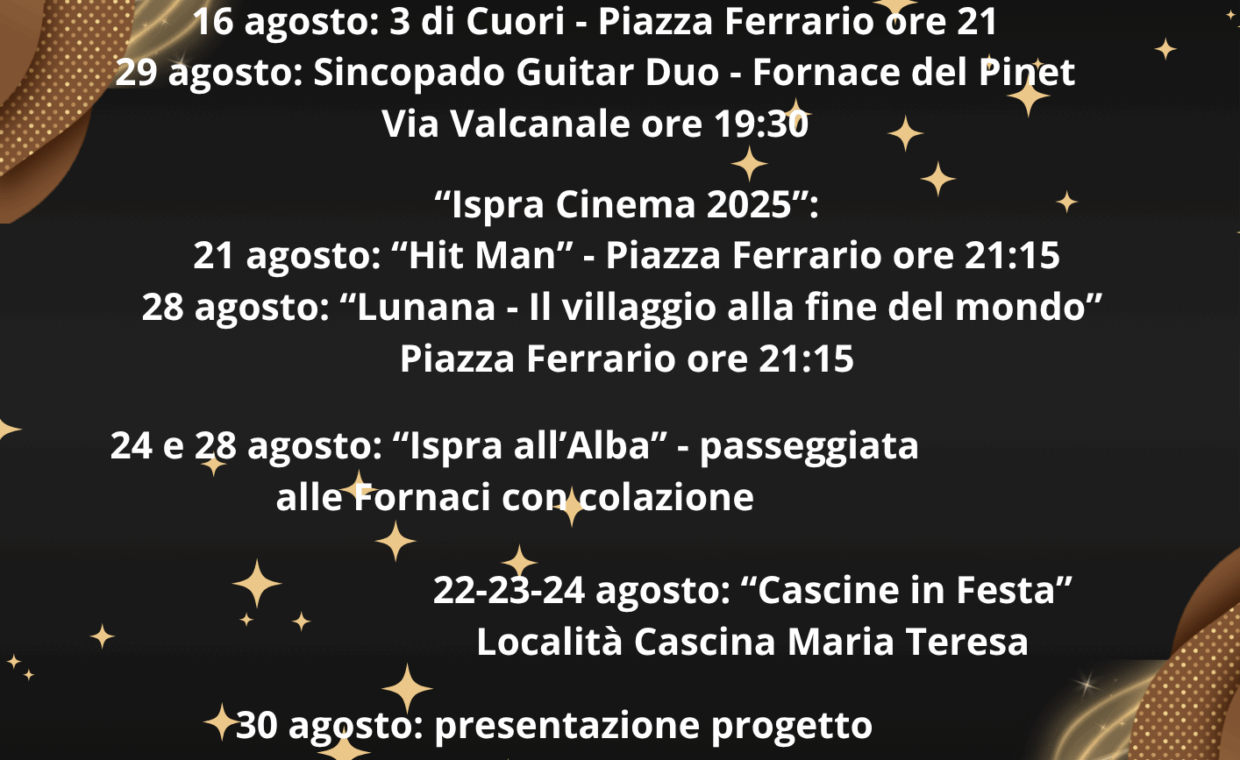 eventi agosto 2025
