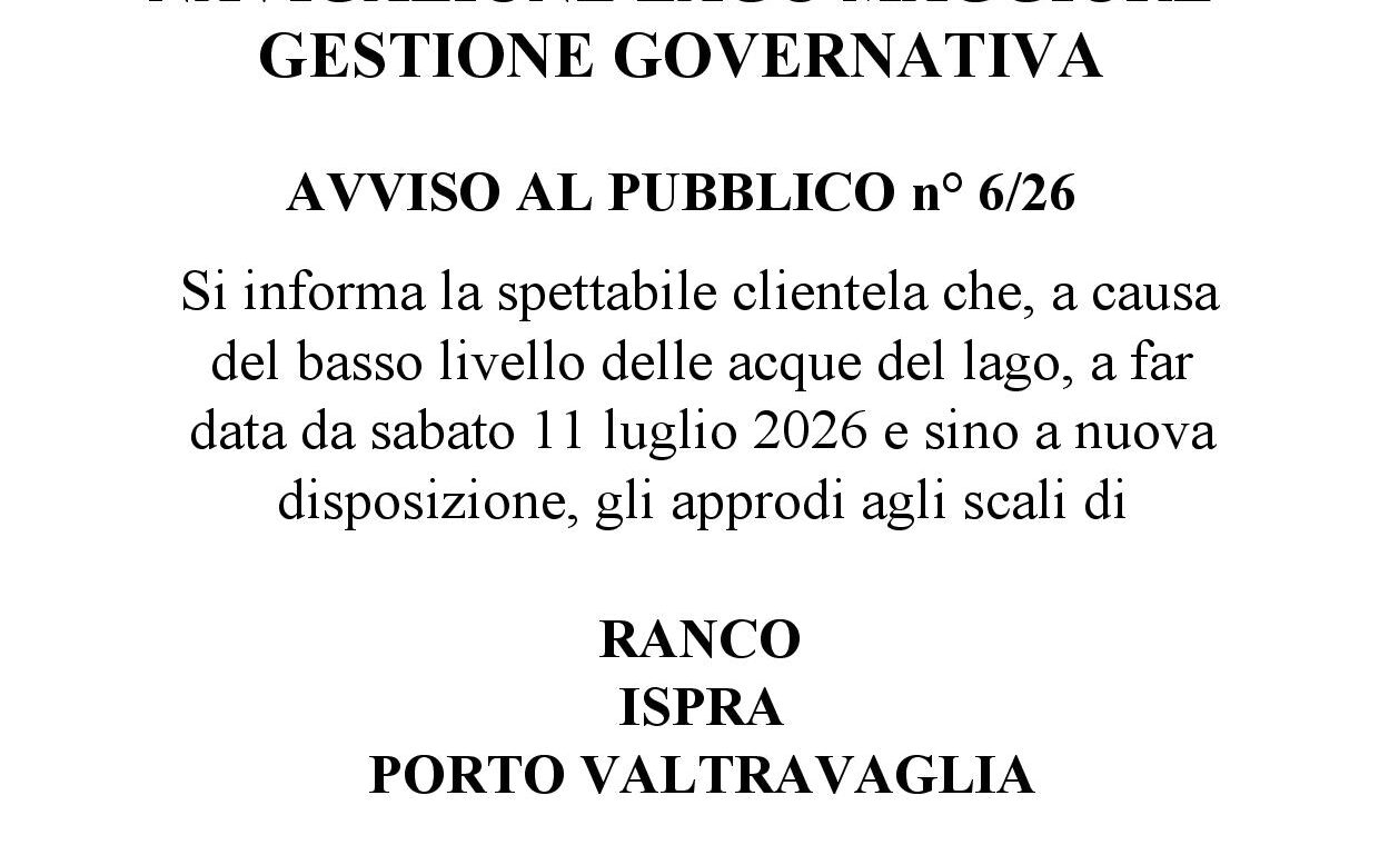 n°6 del 09.07.26 Chiusura Ranco Ispra e Porto Valtravaglia