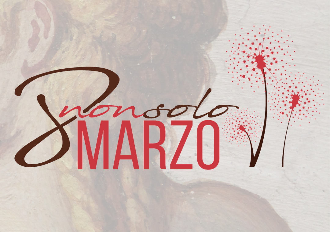 logo non solo otto marzo su affresco schiena di donna