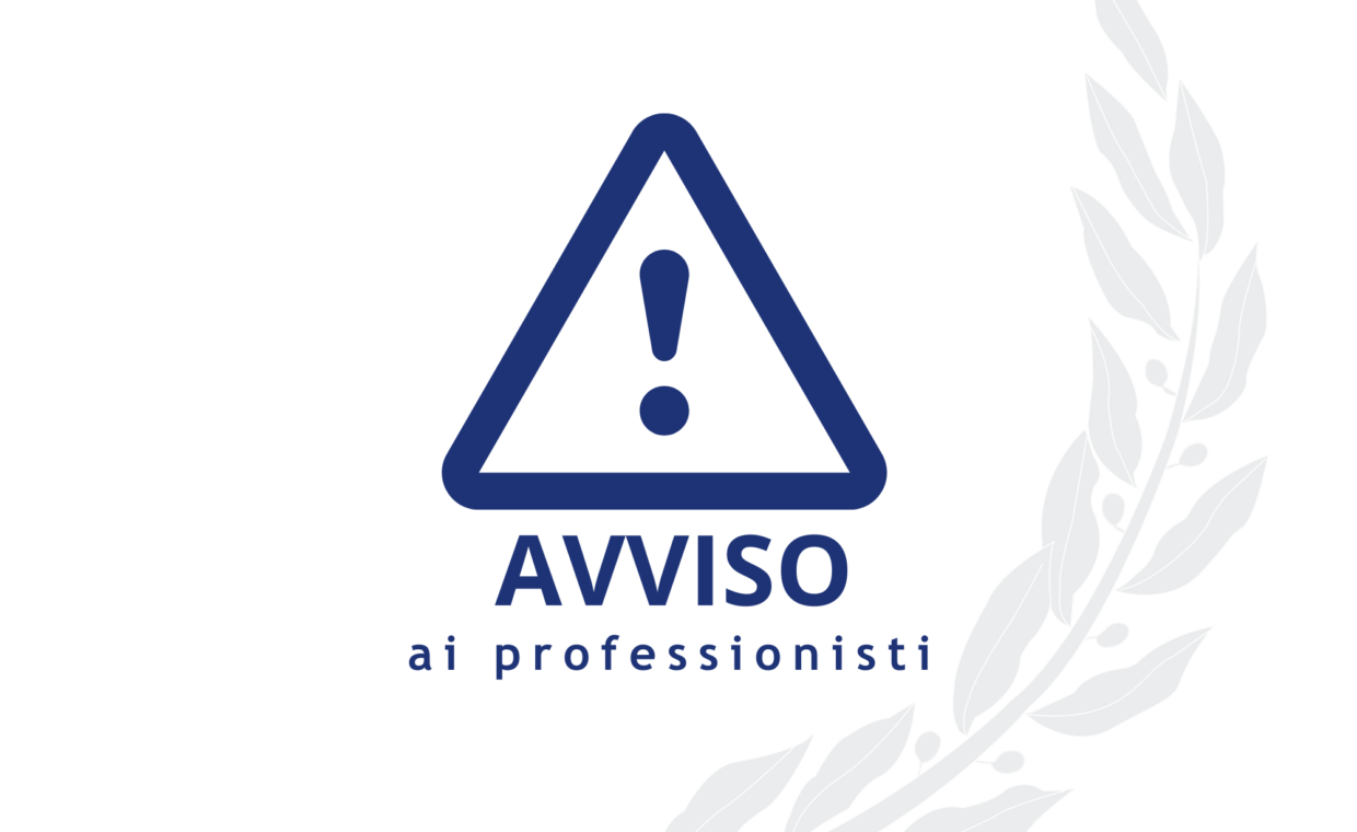 avviso ai professionisti