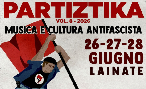 Partiztica, locandina evento testo in notizia