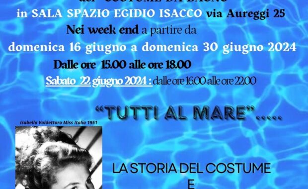 locandina nuova storia e evoluzione del costume da bagno 2024 in Sala via Aureggi