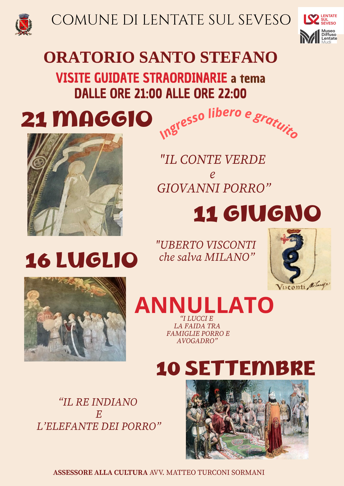 LOCANDINA CON ANNULLO VISITA 16 LUGLIO