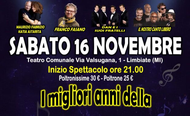 "I migliori anni della nostra musica" - 16 novembre 2024, ore 21.00