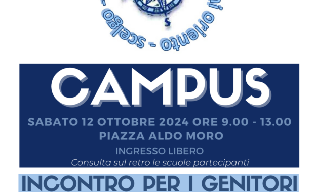Campus Orientamento 2024 – incontro per genitori martedì 29 ottobre, ore 20.45