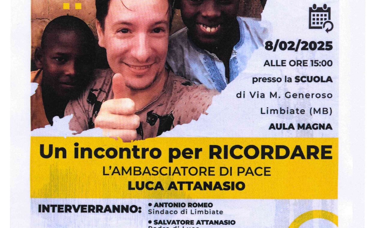 Un incontro per ricordare l'ambasciatore di pace Luca Attanasio