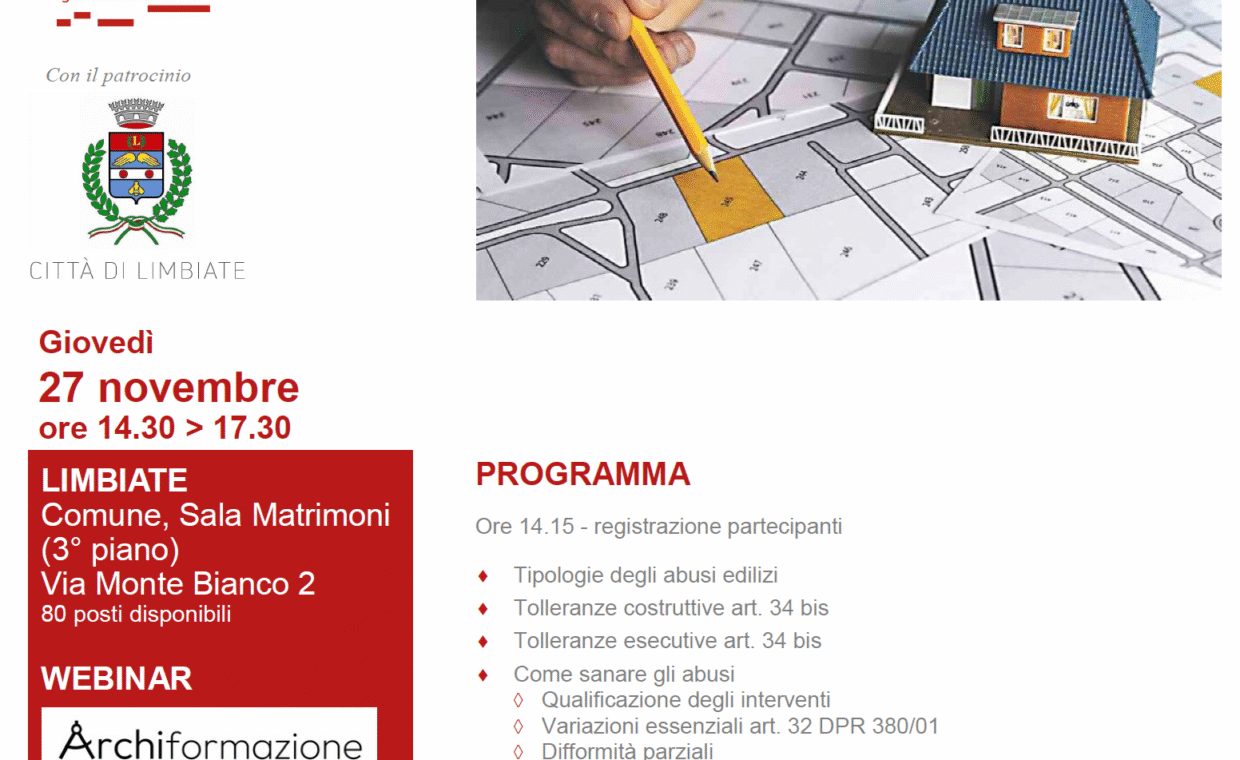 Formazione Professionale: “Il Salvacasa: Aggiornamenti” – Focus su Sanatoria e Tolleranze Edilizie
